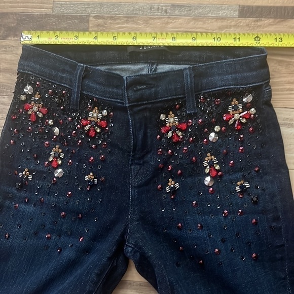 J Brand Charlotte Dark Wash Embellished Bootcut Jeans Denim Size 25 - Picture 8 of 10